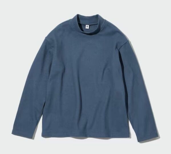 ユニクロ ソフトフリースハイネックTシャツ（長袖）KIDS　100cm ブルー