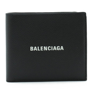 BALENCIAGA バレンシアガ キャッシュ スクエア ウォレット 2つ折財布 二つ折り財布 レザー ブラック 黒 ホワイト