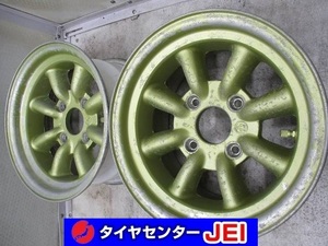 13インチ 7J+10 114.3 当時物 旧車 中古アルミホイール【2本セット】送料無料(A13-4687）