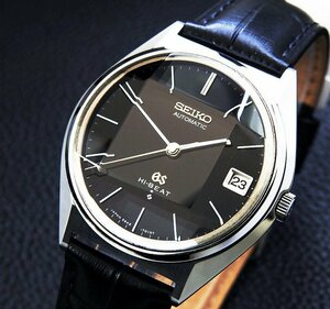 SEIKO グランドセイコー ハイビート 56GS 5646-7010 Steel Black Dial Cut Glass メンズ 自動巻き(美品、OH済み ) / 35mm