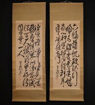 【模写】吉】10182 梁川星巌 双幅 書 漢詩人 書家 中国画 掛軸 掛け軸 骨董品_画像2