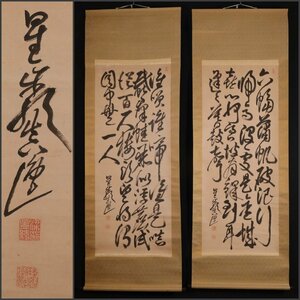 【模写】吉】10182 梁川星巌 双幅 書 漢詩人 書家 中国画 掛軸 掛け軸 骨董品