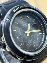 CASIO カシオ 腕時計 BABY-G Floral Dial Series BGA-150FL 10気圧防水 花柄模様 レディース ブラック 動作品_画像3