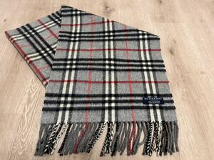 BURBERRY　バーバリー　マフラー　カシミア100％　グレー　　送料無料!!