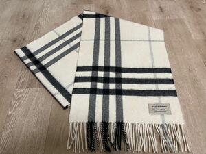 BURBERRY　バーバリー　マフラー　カシミア100％　ナチュラルホワイト　美品　送料無料!!!