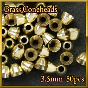 ★★ブラス ビーズ コーンヘッド形状 Gold 50個セット Brass Beads 3.5mm Coneheads★★