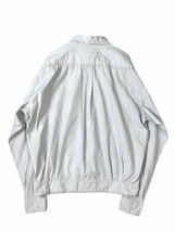 (D) 80s 初期 COMME des GARCONS HOMME デカオム コムデギャルソンオム ストライプ シャツ ジャケット M グレー ヴィンテージ_画像4