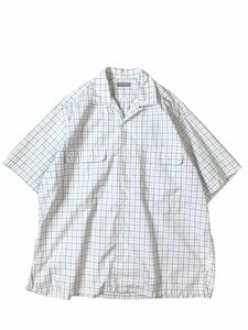 (D) COMME des GARCONS HOMME 田中期 田中オム オーバーサイズ チェック 半袖 オープンカラー シャツ