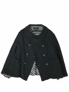 (D) tricot COMME des GARCONS トリココムデギャルソン 15AW コレクション着 縮絨 ウール ダブル ジャケット M ブラック