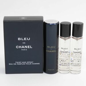 168s CHANEL ブルー ドゥ シャネル オードゥ パルファム トラベル スプレイ 20ml×3本 (リフィル) 香水　※中古