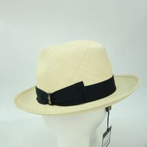 145【未使用】Borsalino ボルサリーノ 23SS パナマハット 中折れ帽 キート イタリア製 帽子 140228 7141 サイズ/56cm_画像3