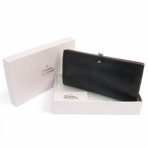 151 Vivienne Westwood ヴィヴィアン ウエストウッド SIMPLE TINY ORB レザー がま口 口金 長財布 ※中古