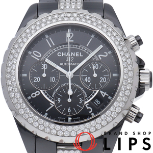  Chanel J12 watch 41mm chronograph diamond bezel diamond bracele H1706 written guarantee repair book 1 piece SS/ Sera 