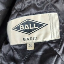 【 大きいサイズ 】 本革 スタジャン 異素材 切り替え レザージャケット キルティング ワッペン 黒 BALL BASIC ブラック イタリア製 伊_画像10