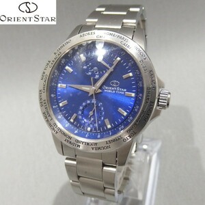 OH済★ORIENT STAR WORLD TIME WZ0031FA 青文字盤 裏スケ パワーリザーブ 自動巻き 腕時計 FA00-C0 ワールドタイム オリエントスター★