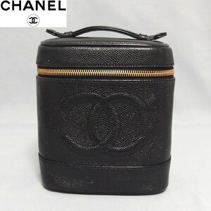 ★CHANEL ココマーク キャビアスキン バニティ ハンドバッグ ポーチ 黒 ヴィンテージ オールド シャネル★