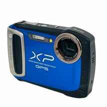 【FUJIFILM/富士フィルム】FINEPIX XP150 防水 デジタル コンパクト カメラ ブルー/青×シルバー デジカメ★8649 _画像1