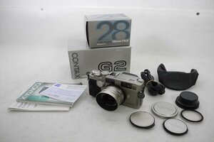 ▼ CONTAX コンタックス G2 フィルム一眼レフ Biogon 2.8/28 T AF動作確認済 シャッター切れOK 中古 240205K2159