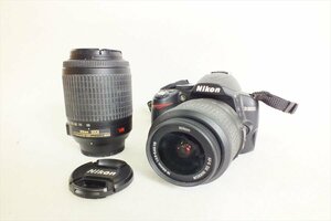 ◇ Nikon ニコン D3000 デジタル一眼レフカメラ AF-S DX NIKKOR 18-55mm 1:3.5-5.6G VR 55-200mm 1:4-5.6G ED VR 現状品 中古 240208R7340