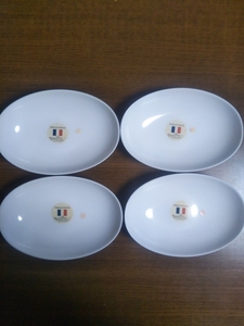 【送料無料】ヤマザキ春のパン祭り山崎春のパンまつり2003年白いオーバルボウル4枚セット　白い皿　カレー皿　パスタ皿　アルクフランス