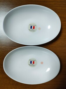 【送料無料】ヤマザキ春のパン祭り山崎春のパンまつり2003年白いオーバルボウル2枚セット　白い皿　カレー皿　パスタ皿　アルコパル