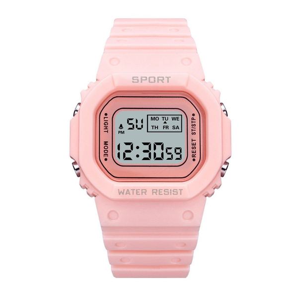 韓国スタイル レディースデジタル腕時計 かわいい オルチャン ペールピンク くすみピンク キッズ(カシオCASIO G-SHOCKではありません)
