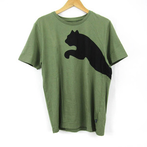 プーマ Tシャツ 半袖 コットン100% スポーツウエア トップス メンズ Mサイズ カーキ PUMA