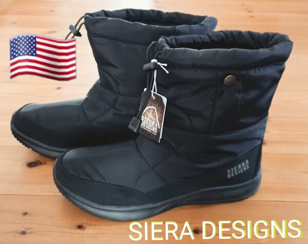 防寒ブーツ スノーブーツ メンズ ブランド SIERA DESIGNS 滑らない 防水 撥水 防滑 防寒 軽量 中綿 ボア 新品