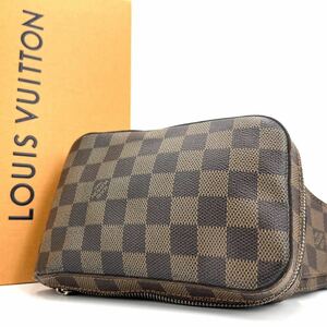 1円《鑑定済正規品・美品》LOUIS VUITTON ルイヴィトン ジェロニモス ショルダー ボディバッグ メンズ ダミエ 斜め掛け シリアルあり 茶