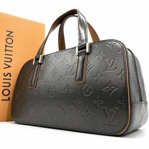 1円《 真贋済・超超極美品 》LOUIS VUITTON ルイヴィトン シェルトン モノグラムマット ノワール M55172 ハンドバッグ ミニボストン 黒系