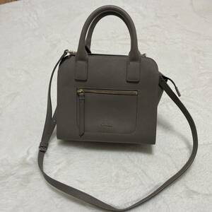  Paul Smith new Zip pocket handbag 2WAY shoulder bag leather taupe gray ju pink 