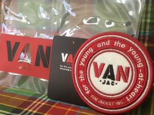 レッドバージョン！別注アイテム VAN JAC ヴァンヂャケット 丸VANロゴワッペン 直径7cm！パッケージ付き VAN JACKET INC /スウィングトップ