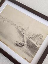 【イタリア製】絵柄30種展開 19世紀 イタリア絵画 風景画 印刷物 木製額装355×268mm スケッチ画 アンティーク 絵柄違い有り_画像5