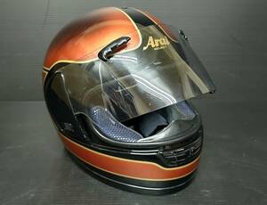 吉海F86 ヘルメット Arai HELMET アライ ヴィンテージ ヘルメット L サイズ 59-60cm フルフェイス 茶 ブラウン バイク 当時物 現状品 