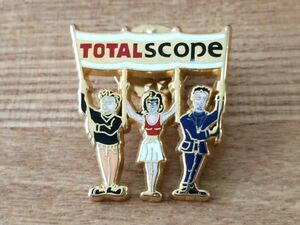 古い ピンバッジ : TOTAL SCOPE トタル 石油 人物 広告 ピンズ #I