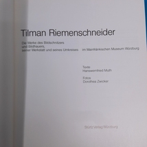 「中世ドイツの彫刻家 ティルマン・リーメンシュナイダー 1982 Tilman Riemenschneider: die Werke des Bildschnitzers und Bildhauers, .._画像2