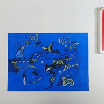 「柴田幸彦 肉筆画 仮題 海の生き物たち 19×26.5cm」【真作】_画像1