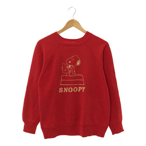 ◆中古品◆スウェット スヌーピー柄 レッド 赤 長袖 SNOOPY ファッション レディース E14546NSD