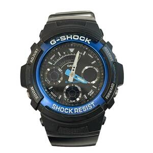 【中古品】CASIO カシオ G-SHOCK ジーショック AW-591 メンズ 腕時計 アナデジ ブルー ブラック ラバーベルト ステンレス L58191RD