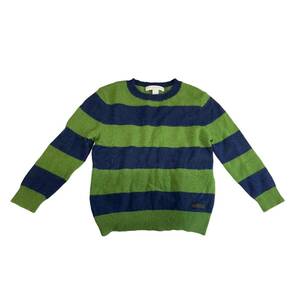 [ б/у товар ] BURBERRY Burberry Kids 104 размер зеленый × голубой свитер Kids одежда L2-433RK