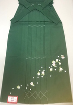 身長170-175☆紐下99☆刺繍さくら☆袴☆緑☆ポリエステル【花みやこ】_画像2