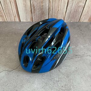 自転車 ヘルメット 軽量 高剛性 サイクリング 大人 ロードバイク 019　019ブルー＆黒