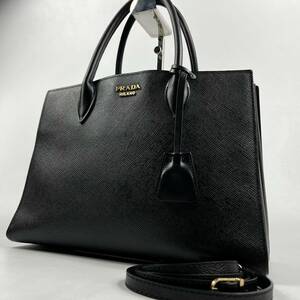 1円〜【入手困難品】 PRADA プラダ ソフィエット ハンドバッグ ブラック 黒 ショルダーバッグ 2way 斜め掛け サフィアーノレザー ビジネス