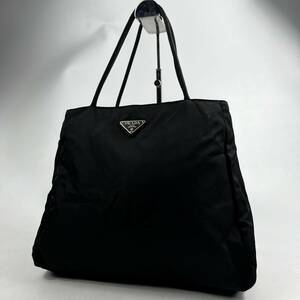 1円〜【美品】 PRADA プラダ ハンドバッグ ナイロン ブラック 黒 トライアングルロゴ トートバッグ メンズ レディース 鞄