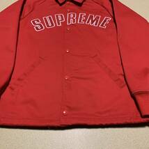 美品 M Supreme Twill Coaches Jacket 2015FW red 赤 レッド arc logo シュプリーム アーチロゴ コーチジャケット_画像3