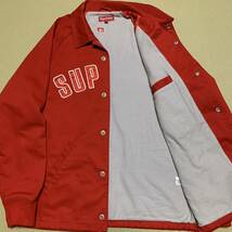 美品 M Supreme Twill Coaches Jacket 2015FW red 赤 レッド arc logo シュプリーム アーチロゴ コーチジャケット_画像6