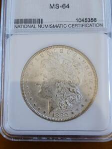 ★米国★MORGAN DOLLAR・モルガンダラー銀貨★NNC鑑定MS64★未使用★1880年★