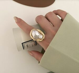【新品未使用】指輪 リング ゴールド シルバー パール 可愛い フォーマル