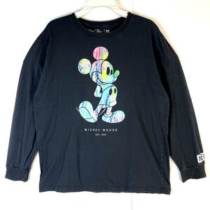 Disney×NEFFディズニー長袖TシャツロンTキャラクターミッキーブラック