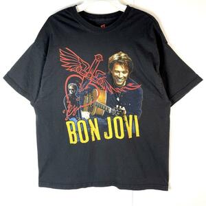 HanesヘインズBON JOVIボン・ジョヴィバンドTシャツバンT両面プリント